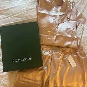 Comme Si Silk Bias Pant Set - Size Large, Pink (Tags on - never been worn)